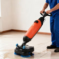 Commercial Floor Scrubber, 360° Rotating 17" Walk-Behind Floor Cleaner Buffer Polisher, Dual Brushes, Pads and Drivers, 12916 sqft/h, for Wood Flooring, Ceramic Tiles, Red by Unknown