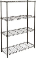 Amazon Basics 4-Shelf Adjustable Heavy Duty Steel Wire Rack Storage Shelving, Sturdy Garage Shelving, 350 lbs Capacity Per Shelf, Easy No-Tool Assembly, 36" x 14" x 54", Black by AmazonBasics
