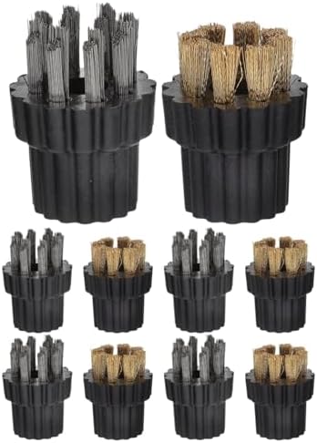 Sosoport 10Pcs Steam Cleaner Brush Heads Replacement Parts Copper Steel Multifunctional Small Cleaning Brush for Portable Steam Cleaner Household Use by Sosoport