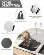 Cooking Spice Stove Top Covers for Electric Stove, Modern Black Cook Seasoning Induction Cooktop Cover Protector, Rustic Pepper Range Mat for Glass Top Stove, Kitchen Dish Drying Mat, 28"x20" - Image 4