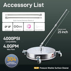 16.5" Pressure Washer Surface Cleaner with 4 Wheels, Surface Cleaner for Pressure Washer, 2 Extension Wands, 2 Replacement Nozzles, Power Washer Surface Cleaner for Concrete, Driveway - Image 6