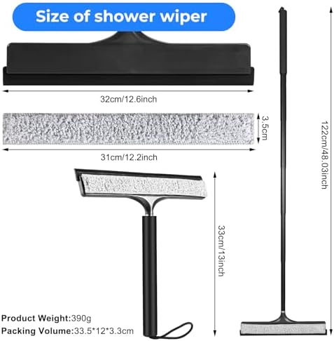 wlich Shower Squeegee with Long Handle, Telescoping Window and Floor Wiper - Image 3