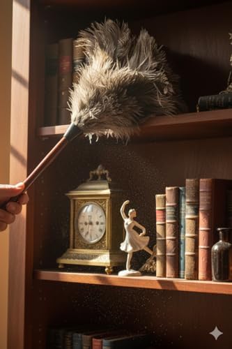 Premium Professional Feather Duster 21" | Natural Handheld Duster for Cleaning & Feather Mopping | Genuine Ostrich Feather with Long Wooden Handle | Eco-Friendly & Reusable (50 cm) - Image 6