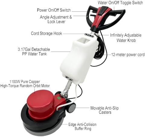 17" Heavy Duty Commercial Floor Buffer Polisher 154RPM 110V 1500W - Image 3