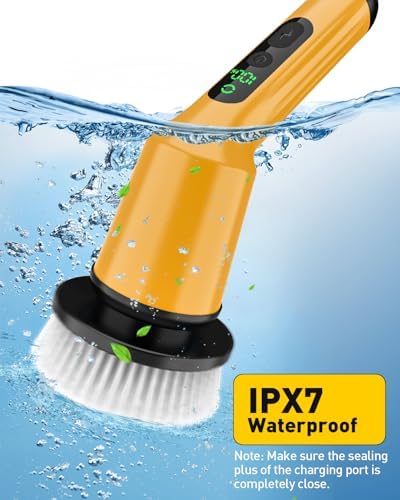 Electric Spin Scrubber for Bathroom, Shower Scrubber with Long Handle - Image 6