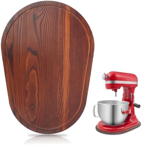 Bamboo Mixer Slider Compatible with Kitchen aid Bowl Lift 5-8 Qt Stand Mixer - Kitchen Countertop Storage Mover Sliding Caddy for Kitchen Aid 5-8 Qt Mixer (5-8 Qt - Brown) by Sun3drucker