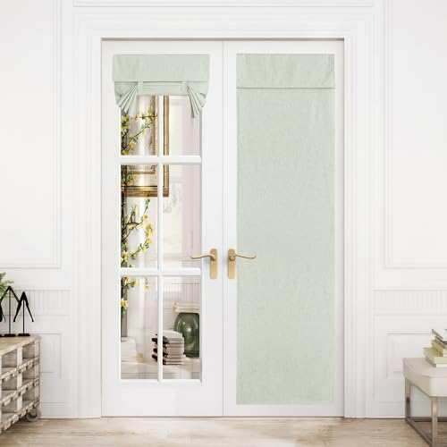 NICETOWN Privacy French Door Curtains, W26 x L80 inch, 1 Panel, Sage Green by NICETOWN