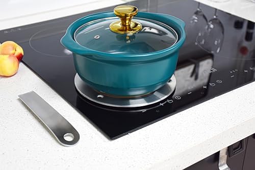 5.5 inch Heat Diffuser Stainless Steel Induction Adapter with Concave Spots for Electric Gas Stove Glass Induction Cooktop, Heats Up Faster,Detachable Handle - Image 3