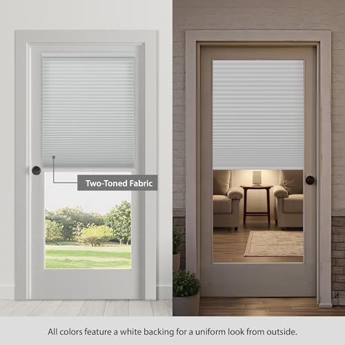 DEZ FURNISHINGS Cordless No Tools No Drill 1.5" Magnet Light Filtering Shades for Metal Doors, 26" W x 42" H, White - Image 4