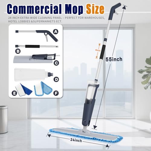 Spray Mops for Floor Cleaning, Commercial Dust Mops, Blue, 1-Pack - Image 5