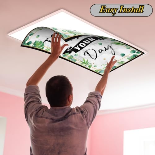 8Pcs Classroom Fluorescent Light Cover,2x4 FT Eucalyptus Leaf Inspirational - Image 4