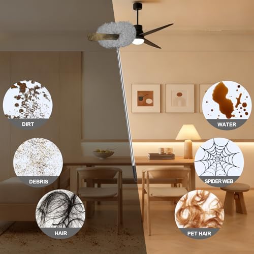 Eunice Ceiling Fan Cleaner Duster with Extension Pole,Grey 7FT - Image 5