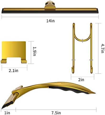 14-Inches Stainless Steel Shower Squeegee Set, Include Shower Door Hook, Adhesive Hook and Spare Silicone Blade, Window Squeegee for Shower Glass Door, Bathroom, Mirror, Window and Car Glass - Image 2