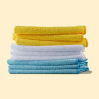 Amazon Basics Microfiber Cleaning Cloths, Ultra Absorbent, Scratch-Free, Highly Absorbent, Non-Abrasive, Reusable and Washable, 16" x 12", Blue/White/Yellow, 36-Pack - Image 6