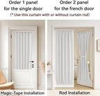 Vatge White French Door Curtains for Front Door and Small Windows on Glass Door, 1 Panel, W25 x L40, Greyish White - Image 4