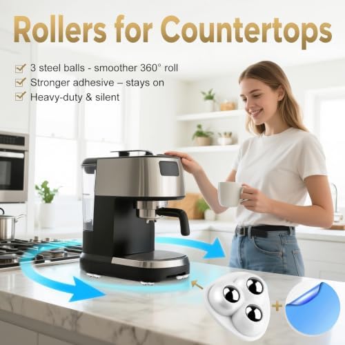 Self Adhesive Appliance Sliders 32 Pack Kitchen & Furniture Rollers - Image 2