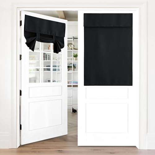 NICETOWN Black French Door Curtains for Kitchen Front Back Window by NICETOWN