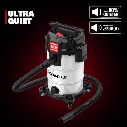 ECOMAX 8 Gallon Ultra Quiet Stainless Steel Shop Vacuum Wet and Dry - Image 2