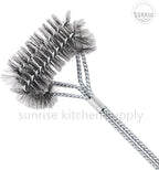 SUNRISE Fryer Brush with Long Handle (Stainless Steel with Plastic Handle, Double Brush) - Image 6