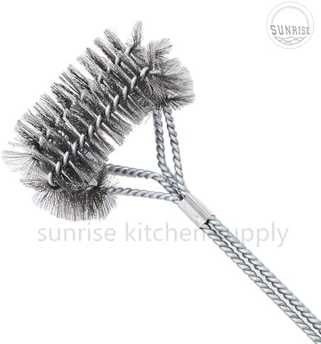 SUNRISE Fryer Brush with Long Handle (Stainless Steel with Plastic Handle, Double Brush) - Image 6