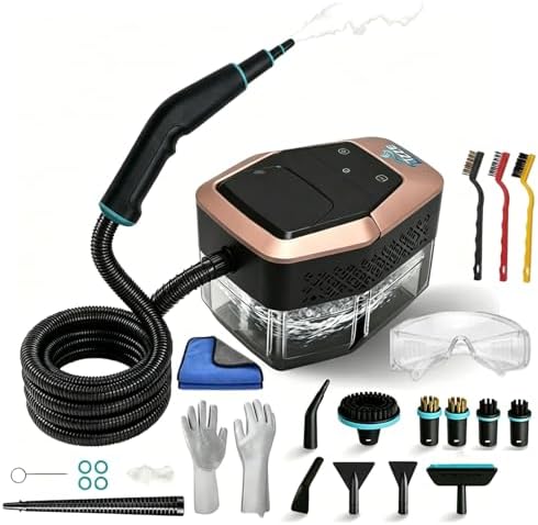 Handheld Steam Cleaner for Car Detailing & Home Deep Cleaning, 15s Fast Heat-Up, 1.8L Large Tank, with 15 Accessories for Grout, Furniture, BBQ, Floor by TIZZE