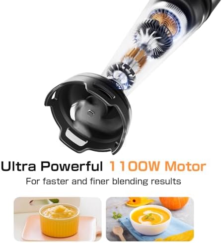 Turelar Immersion Blender Handheld 3-in-1 Hand Blender Set 1100W Heavy Duty - Image 3