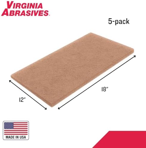 Tan Floor Maintenance Pads, 12" x 18" x 1", Orbital Floor Machines, 5 Pack - Image 2