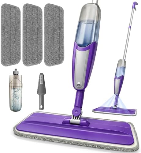 Spray Mop for Hardwood Floors Cleaning with 3 Washable Pads by EasyCleaningHappyLife