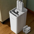 JOYMOOP Flat Mop System, Microfiber Mop and Bucket Set, White, Commercial & Household Use, Hardwood Floor & Wall Cleaning Mop with Long Handle, 4 Microfiber Pads by JOYMOOP