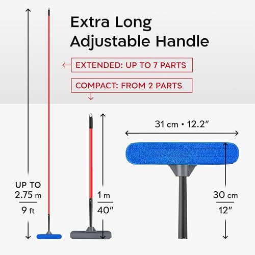 Tyroler Window Squeegee with Extension Pole 12"-110" | 100% Silicone Head - Image 6