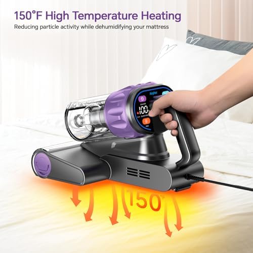 Bed Mattress Vacuum Cleaner - 18 KPa Suction,150°F Heat,Aroma,253.7nm UV-C - Image 4