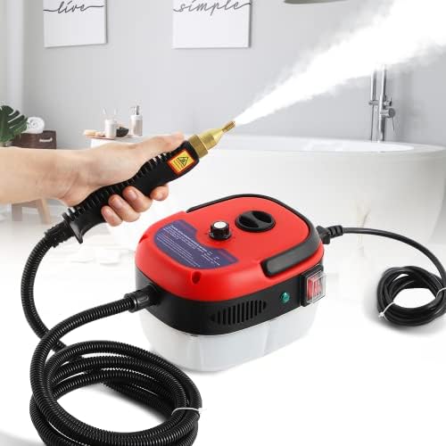 Moongiantgo High Pressure Steam Cleaner, 2500W Portable High Temp Bathroom Power Steamer Cleaning Machine For Home Use Grout Tile Kitchen Grease Car Detailing Engine (110V, Red) by Moongiantgo