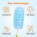 50 Pack Duster Refills for Swiffer Duster, Disposable Duster Refill Kit for Cleaning Home, Office, Ceiling Fans, Furniture (50 Count Refills +2 Handles) - Image 2