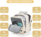 coofay Large Travel Backpack Carry on Flight Approved Mochila De Viaje Personal Item Backpack for Airlines Frontier Airlines Personal Item Bag Large Backpack for Travel Backpacks for Men Women Beige - Image 4