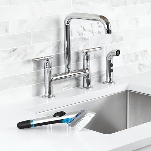 OXO Steel Soap Dispensing Dish Brush, Dish Brush with Handle for Pans, Sink - Image 2
