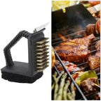 3-in-1 BBQ Grill Cleaning Brush, Stainless Steel Scraper with Copper Wire Bristles and Sponge, Multi-Functional Tool for Camping and Oven Maintenance - Image 2