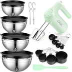 Lord Eagle 5-Speed Hand Mixer Electric With 4 Mixing Bowls Set by LordEagle
