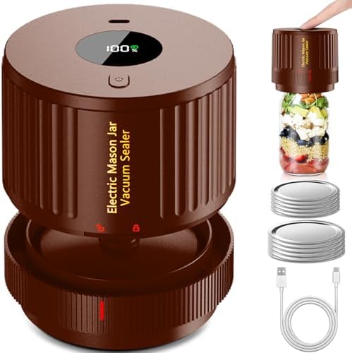 LOVE MOMENT Electric Mason Jar Vacuum Sealer Kit - Brown by LOVEMOMENT