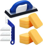 Blulu 11 Pcs Grout Float Set, Rubber Float, 6 Sponges, Angled Saw, Blue by Blulu