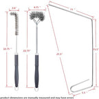 SUNRISE Fryer Brush with Long Handle (Brass with Plastic Handle, L, Double Brush, and Rubber Handle Cleaning Rod) - Image 2