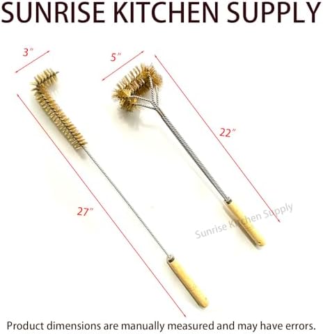 SUNRISE Fryer Brush with Long Handle (Brass, L and Double Brush) - Image 6
