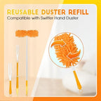16Pcs Reusable Duster Refill Compatible with Swiffer Hand Duster +3FT Extended Handle +1 Handle, 360 Heavy Duty Duster Refills for Cleaning, Office, Ceiling Fan - Image 5