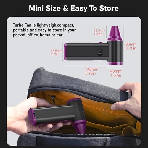 Compressed Air Duster- 130000RPM Rechargeable Electric Air Duster for PC Keyboard, Mini Dust Blower Cordless Air Blower Jet Dryer Turbo Fan Handheld Blower for Car Home Office - Image 5
