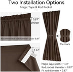Vatge French Door Curtain - Side Door Window Panel for Entry Way, Kitchen, Dining Room, and Bathroom Door Window, 1 Panel, W54 x L40, Brown - Image 2