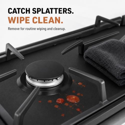 Stove Top Protector for Whirlpool Gas Range Stove, Custom Fit Ultra Thin Reusable Burner Splatter Spill Guard Protective Cover Liner - WFG320M0BB - Image 4