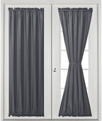 Hiasan Front French Door Curtains for Window, Grey, 52W x 72L, 1 Panel - Image 2