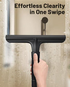 Silicone Shower Squeegee with Hook,Dual-Sided Design with Scraper & Scrub Surface, Shower Squeegee for Glass Doors (Dark) - Image 6