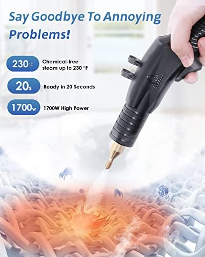 High Pressure Steam Cleaner, 1700W High Temp Portable Steamer Machine for Cleaning, Tankless and Heavy Duty for Commercial Home Use Grout Tile Kitchen Bathroom Car Detailing - Image 2