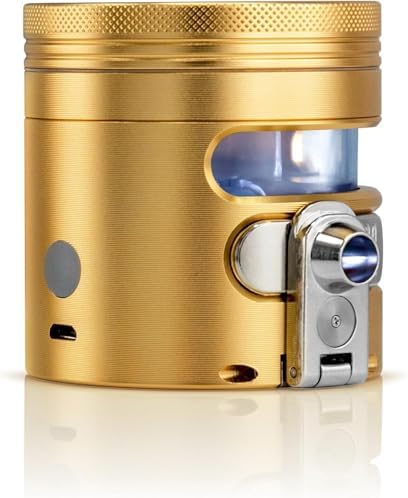 MANUAL Grinder AUTOMATIC Dispenser Large 2.5" Aluminum Alloy, for HOME & KITCHEN ONLY (Gold) - Image 4
