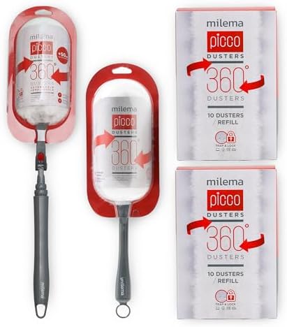 milema Picco 360 Duster, White, 1 Short +1 Long Handles, 26 Refills by Unknown
